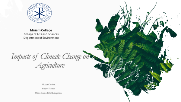 (PPT) Impacts of Climate Change on Agriculture