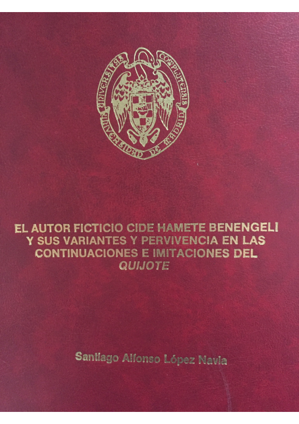 (PDF) El autor ficticio Cide Hamete Benengeli y sus variantes y ...