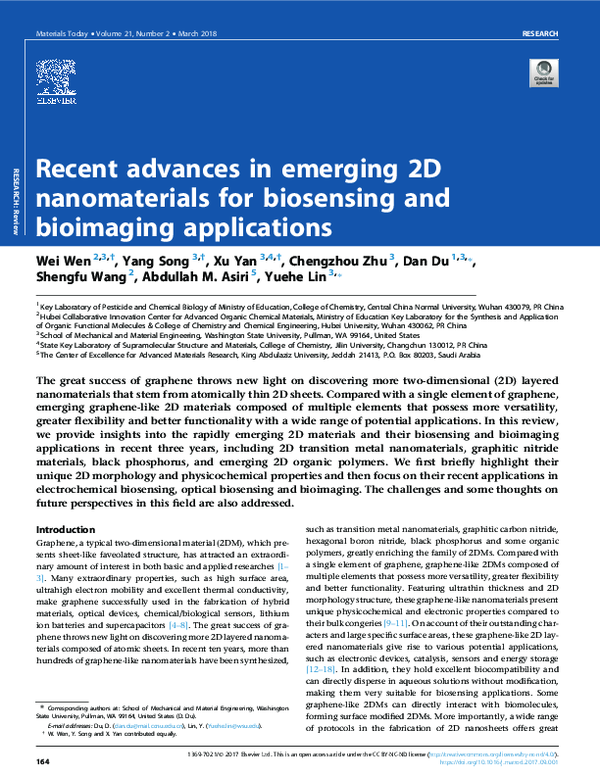 (PDF) Materials Today d Volume 21, Number 2 d March Abdullah M. Asiri