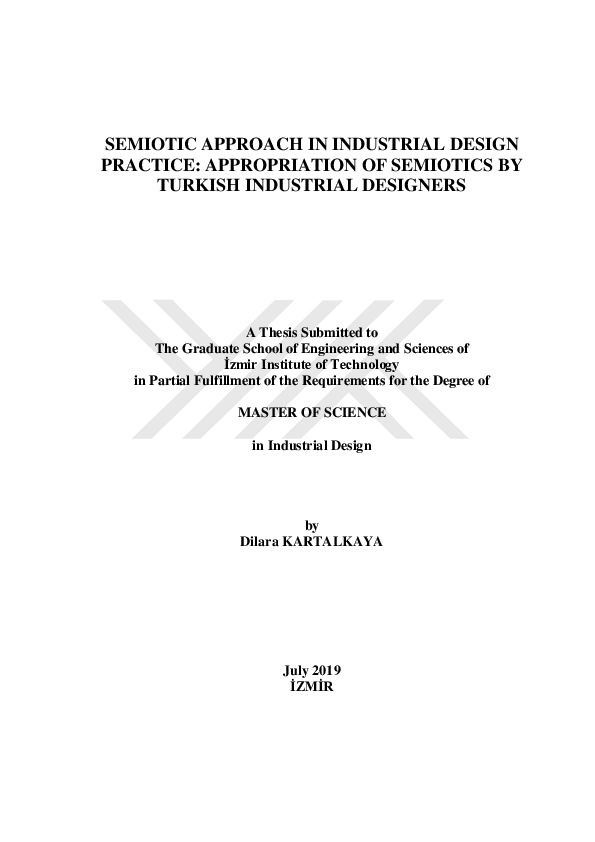 (PDF) SEMIOTIC APPROACH IN INDUSTRIAL DESIGN PRACTICE APPROPRIATION OF