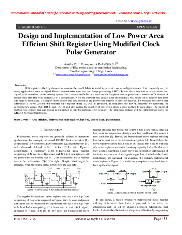(PDF) Design and Implementation of Low Power Area Efficient Shift ...