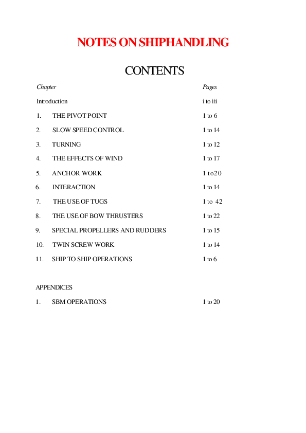 (PDF) NOTES ON SHIPHANDLING