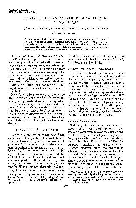 (PDF) DESIGN AND ANALYSIS OF RESEARCH USING TIME SERIES