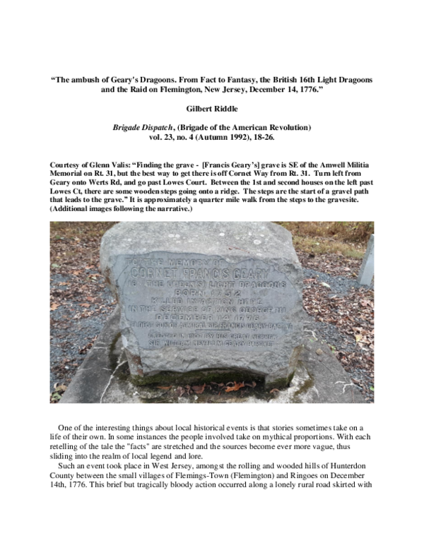 (PDF) Gilbert Riddle “The ambush of Geary's Dragoons. From Fact to ...