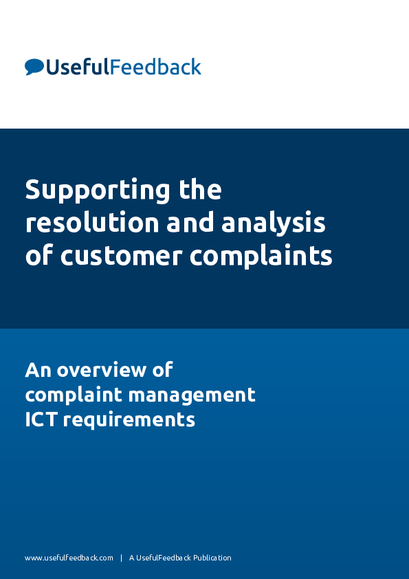 (PDF) Supporting the resolution and analysis of customer complaints