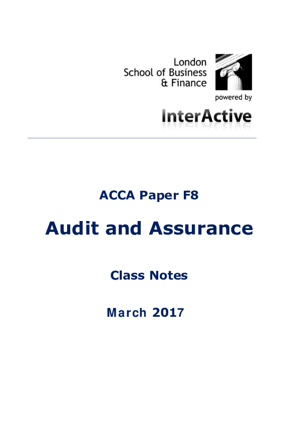 Pdf Audit And Assurance Class Notes Mohin Uddin Academia Edu