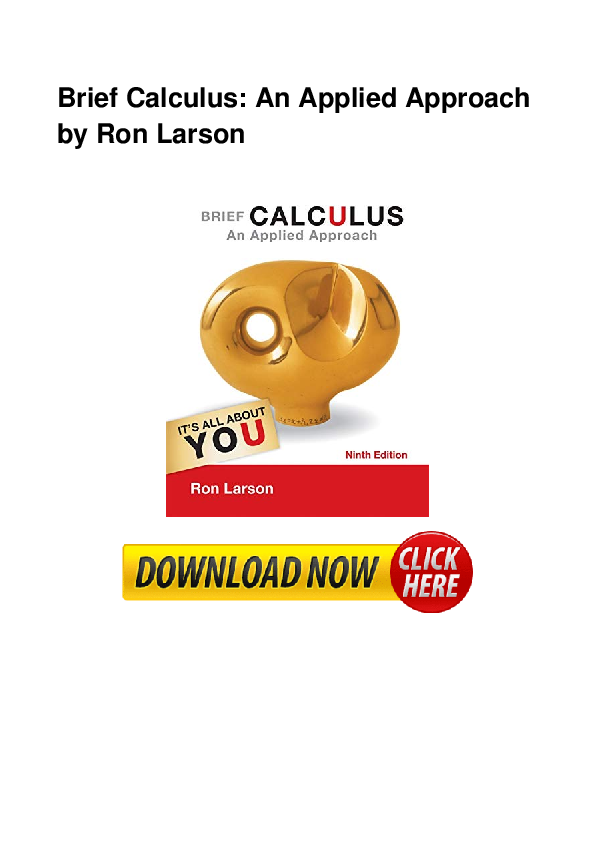 (PDF) Brief Calculus An Applied Approach Supolen Tembang Academia.edu