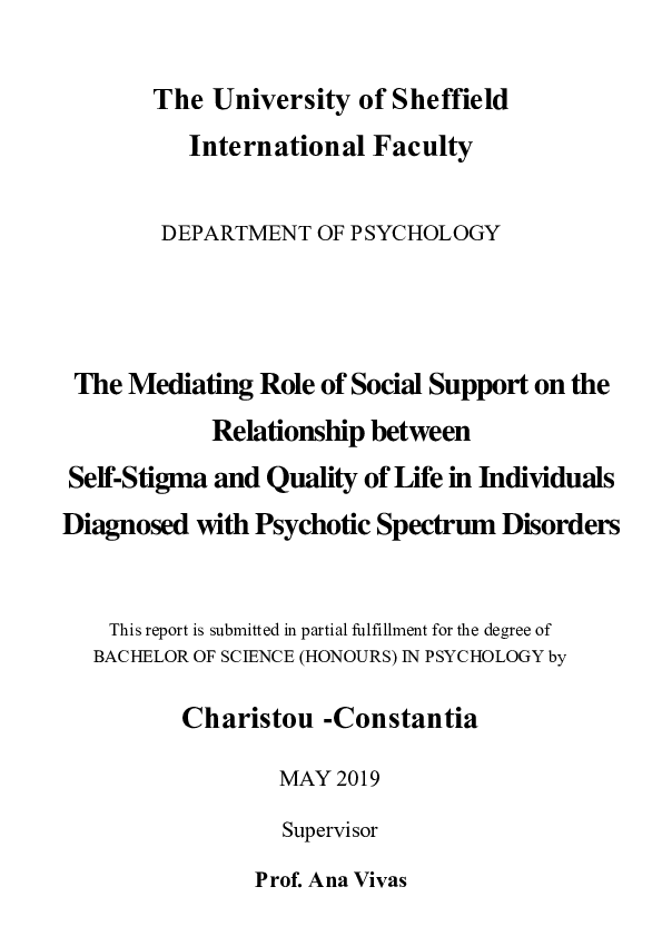 (DOC) The Mediating Role of Social Support on the Relationship between ...