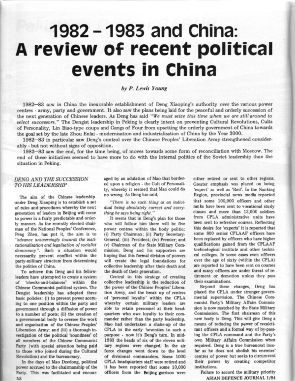 (PDF) 1982-1983 and China - A review of recent political events in China