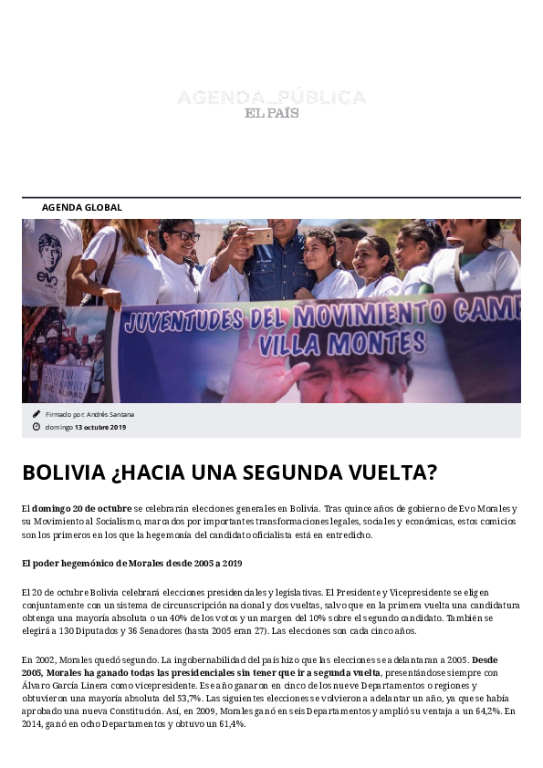 (PDF) Bolivia ¿hacia una segunda vuelta?