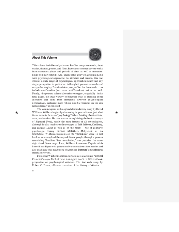 (DOC) Critical Approaches to Literature Psychological About This Volume Robert C . Evans