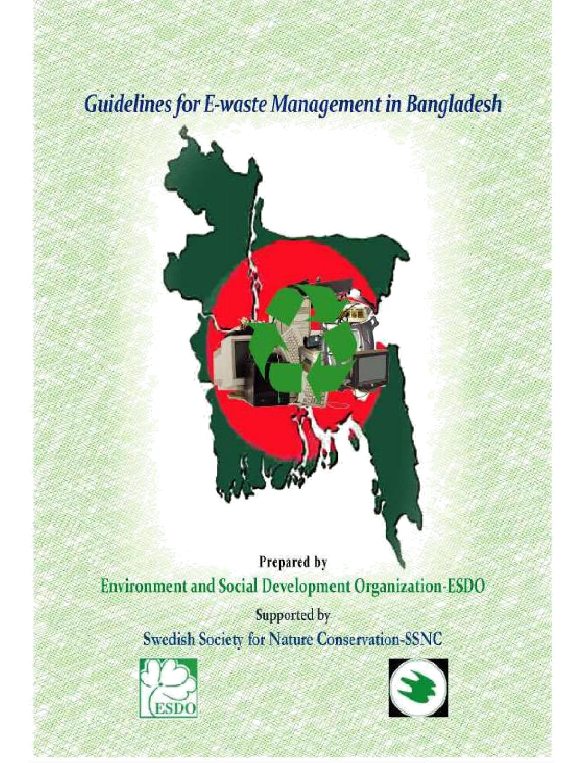 (PDF) Guidelines for e-waste management in Bangladesh ESDO
