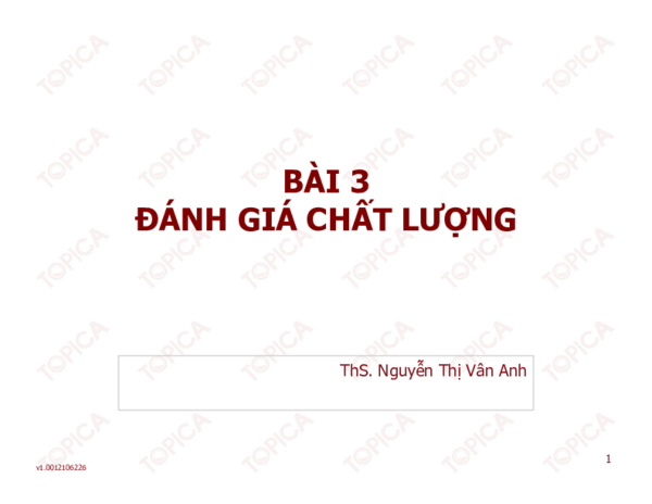 First page of “BÀI 3 ĐÁNH GIÁ CHẤT LƯỢNG”