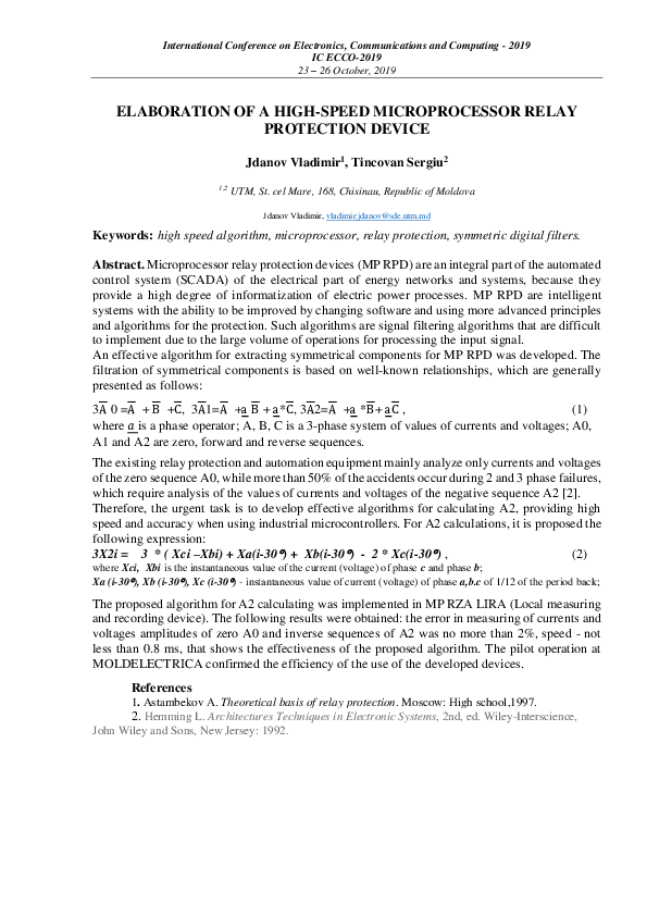 (DOC) ELABORATION OF A HIGHSPEED MICROPROCESSOR RELAY PROTECTION