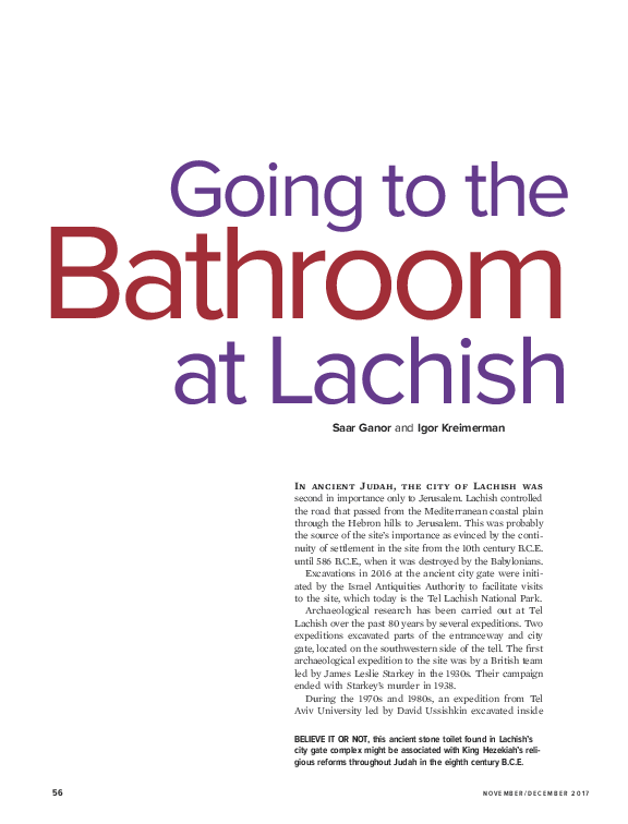 (PDF) Going to the Bathroom at Lachish Igor Kreimerman Academia.edu