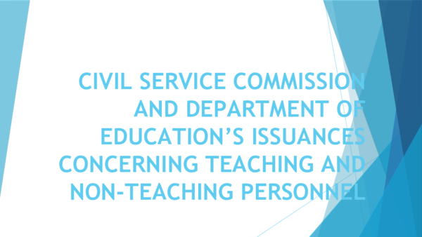 Ppt Civil Service Commission And Department Of Education S Issuances Issa Thea Bolante Academia Edu