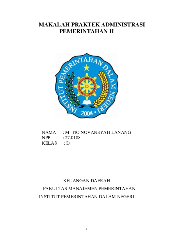 (DOC) MAKALAH PRAKTEK ADMINISTRASI PEMERINTAHAN II | heri naldi