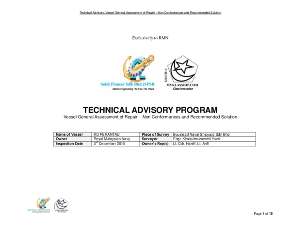 (PDF) TECHNICAL ADVISORY PROGRAM: Vessel General Assessment, Non ...