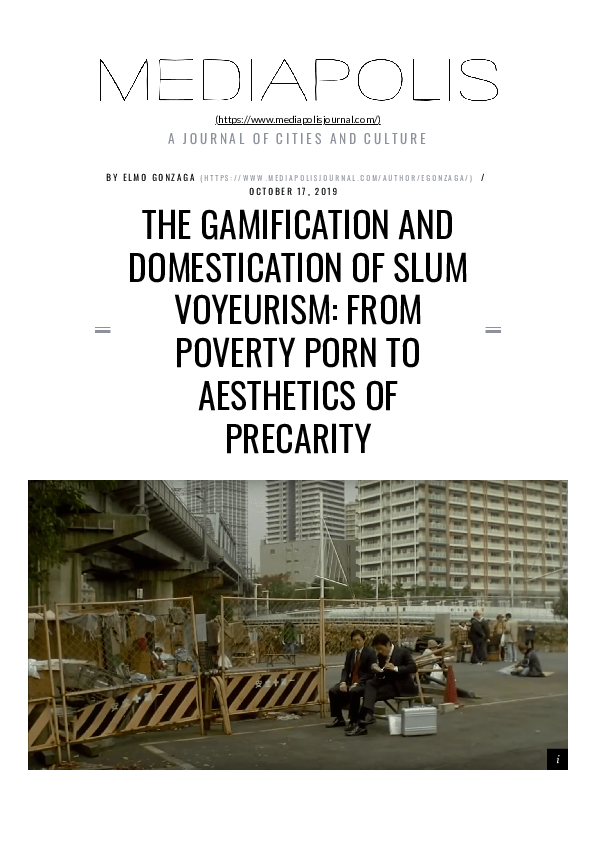 PDF) The Gamification and Domestication of Slum Voyeurism: From ...