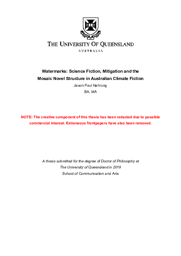 (PDF) Watermarks: Science Fiction, Mitigation and the Mosaic Novel ...