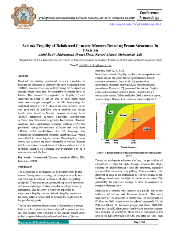 (PDF) Fragility Analysis of RC Moment Resisting Frame Structures in ...