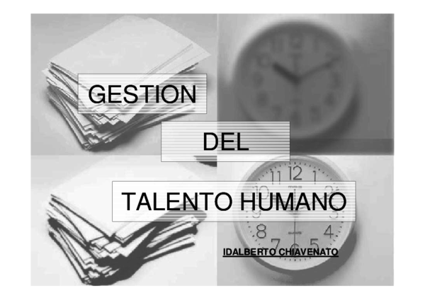 (PDF) GESTION DEL TALENTO HUMANO IDALBERTO CHIAVENATO