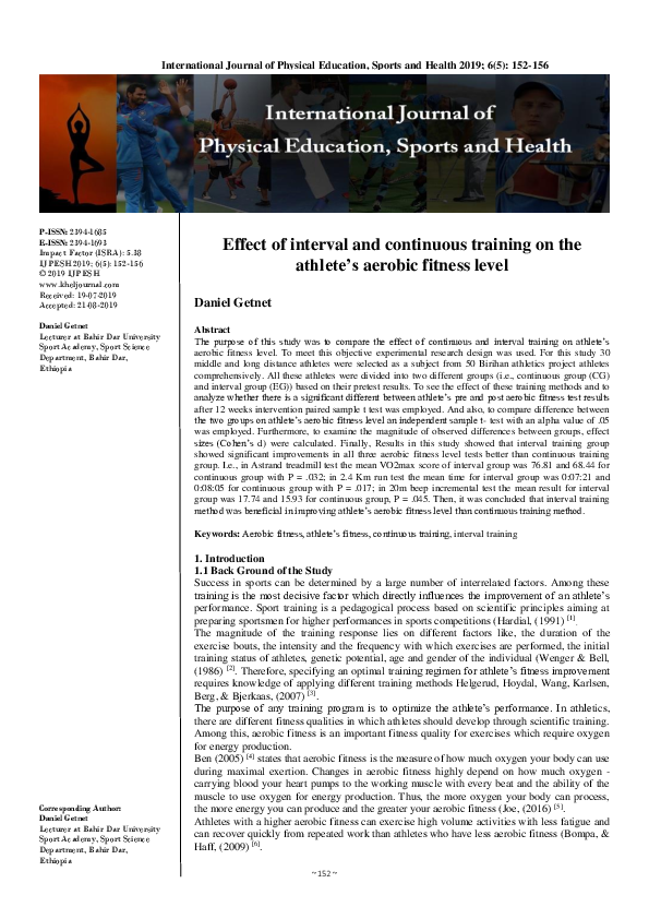 (PDF) Effect of interval and continuous training on the athlete's ...