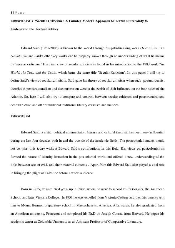 Secular criticism essay 04 picture