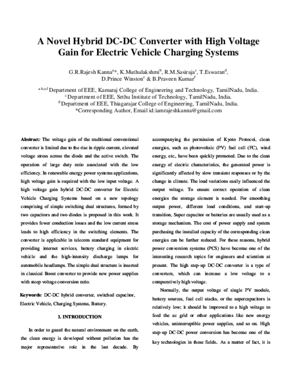 (PDF) A Novel Hybrid DC-DC Converter with High Voltage Gain for ...