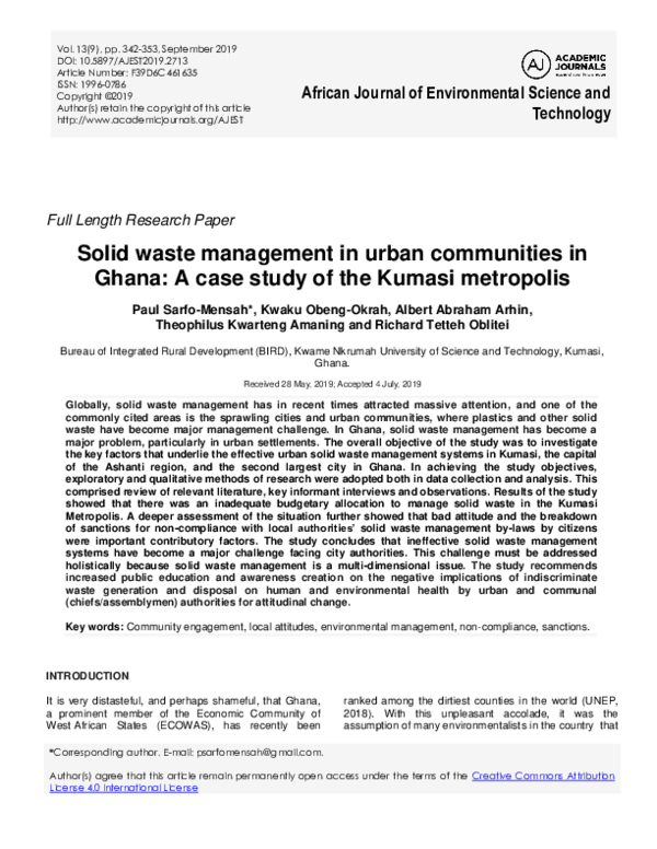 pdf-solid-waste-management-in-urban-communities-in-ghana-a-case