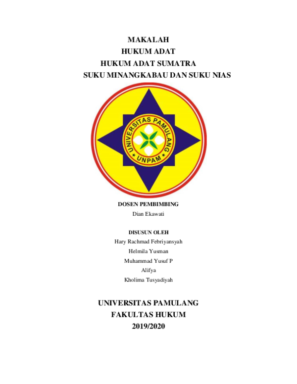 Doc Makalah Hukum Adat Hukum 244 A Academia Edu