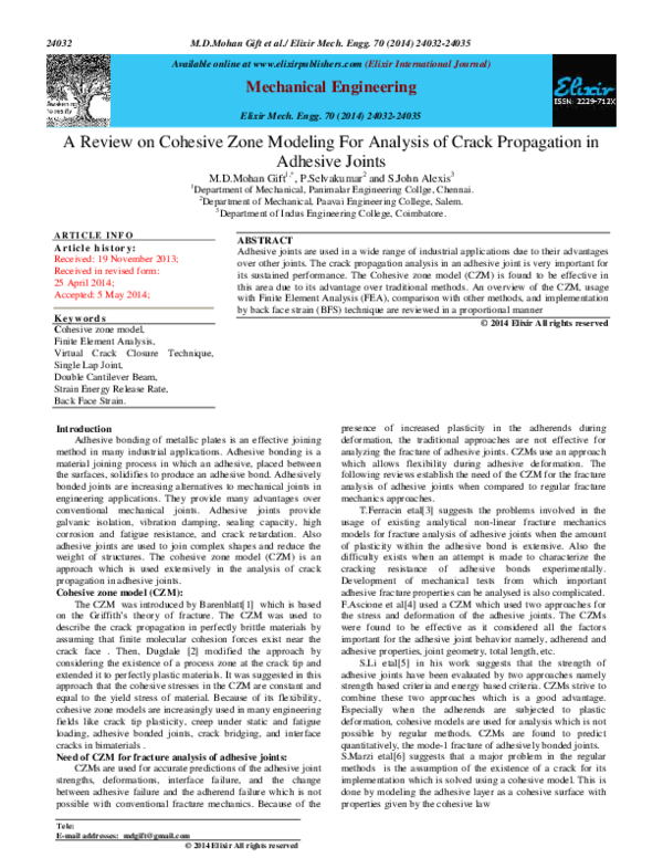 (PDF) Elexir journalreview on adhesive joints mohan gift Academia.edu