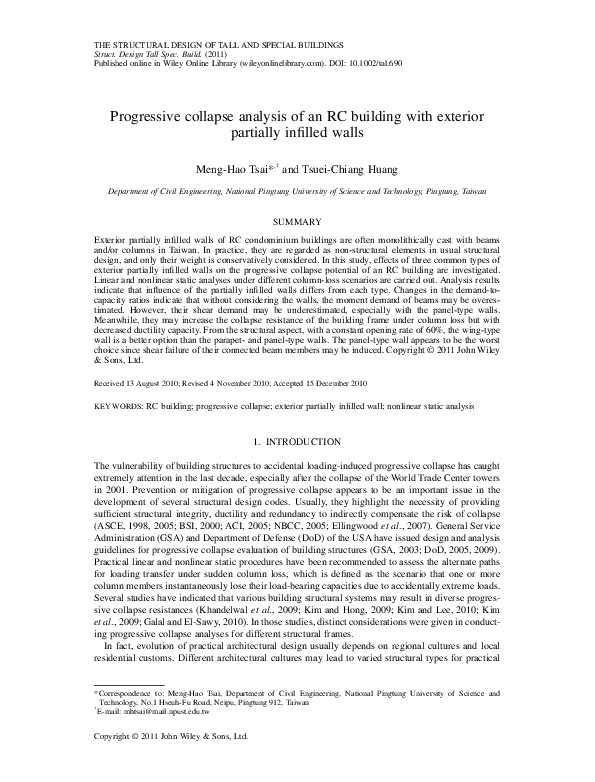 Pdf Progressive Collapse Analysis Of An Rc Building With Exterior Pdf Progressive Collapse Analysis Of An Rc Building With Exterior