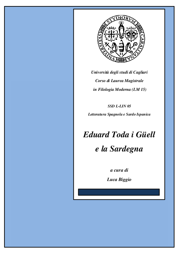 Eduard Toda i Güell e la Sardegna. Un bilancio.