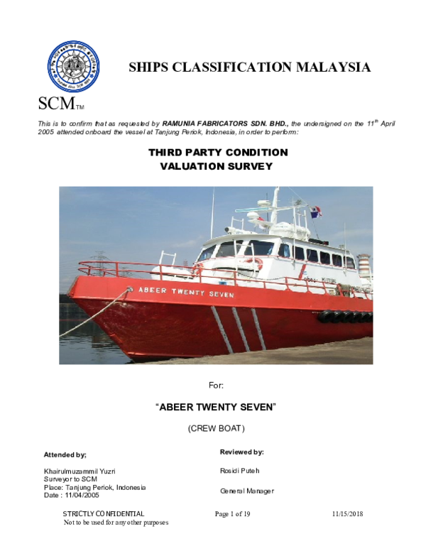 (PDF) Fast Crew Boat Condition Evaluation Survey