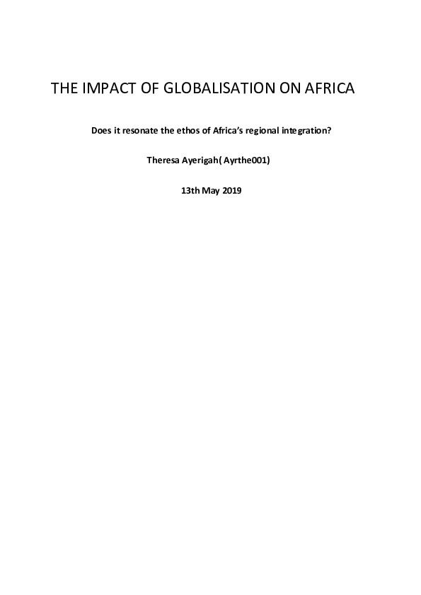 (DOC) Globalization and Regionalism in Africa
