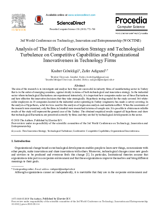 (PDF) Analysis of The Effect of Innovation Strategy and Technological ...