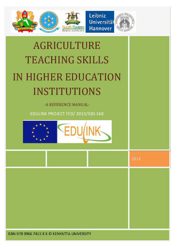 (PDF) AGRICULTURE TEACHING SKILLS IN HIGHER EDUCATION INSTITUTIONS -A ...