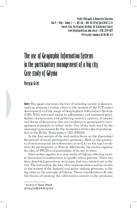 (PDF) The use of Geographic Information Systems in the participatory ...