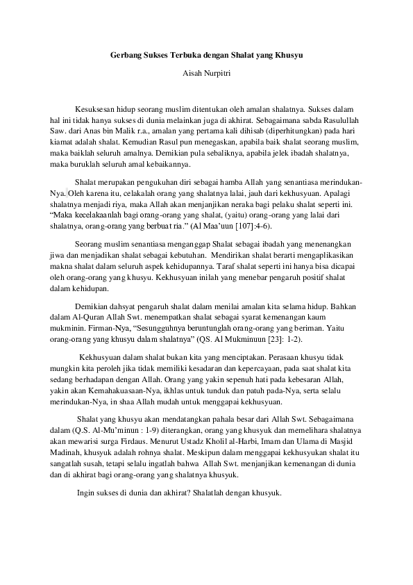 Shalat Research Papers Academia Edu