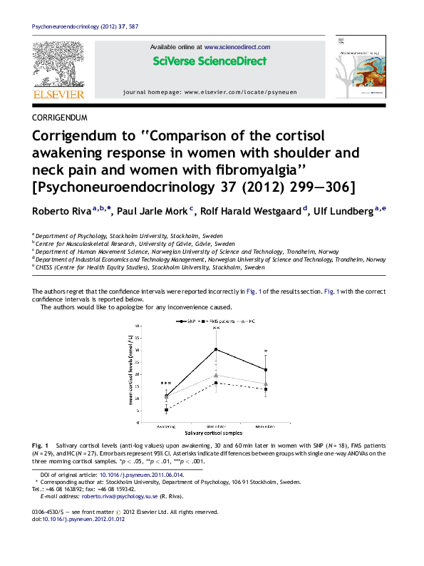 (PDF) Corrigendum to “Comparison of the cortisol awakening response in ...