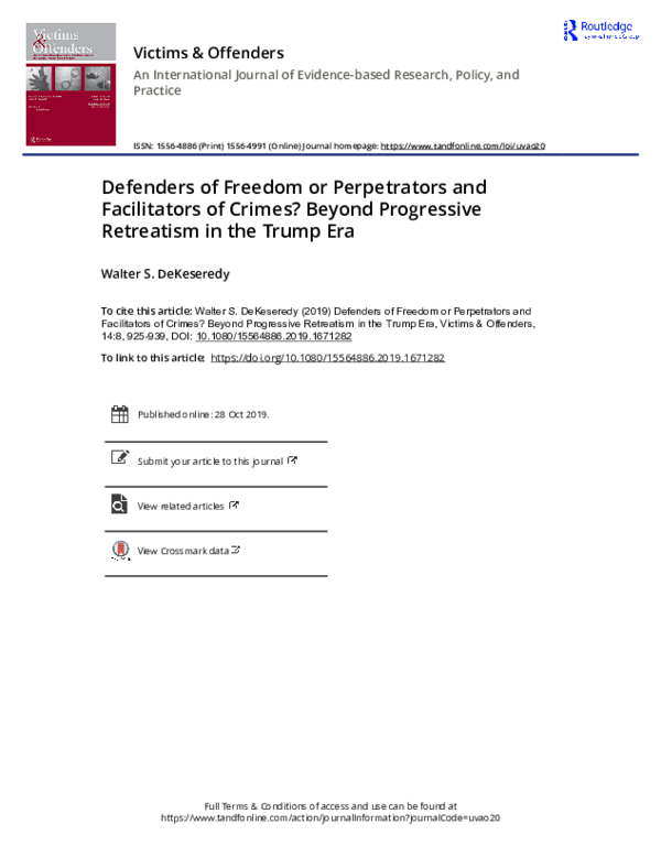 (PDF) Victims Offenders An International Journal of Evidence based