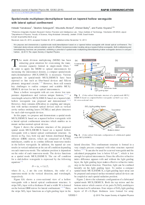 (PDF) Spatialmode multiplexer/demultiplexer based on tapered hollow