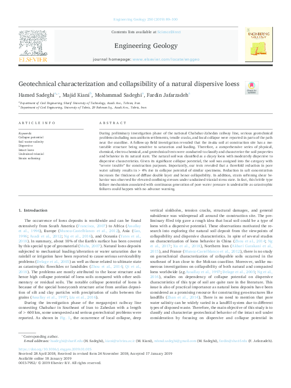 (PDF) Geotechnical characterization and collapsibility of a natural ...