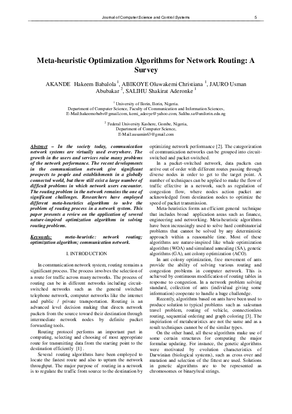 (PDF) META Heuristicoptimization algorithms