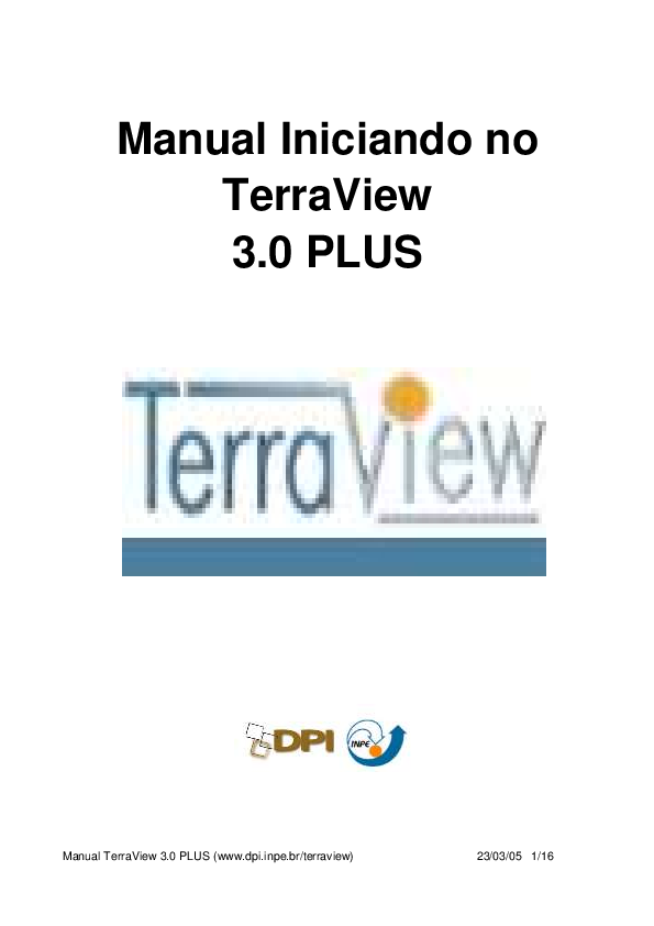 (PDF) Manual Iniciando no TerraView 3.0 PLUS