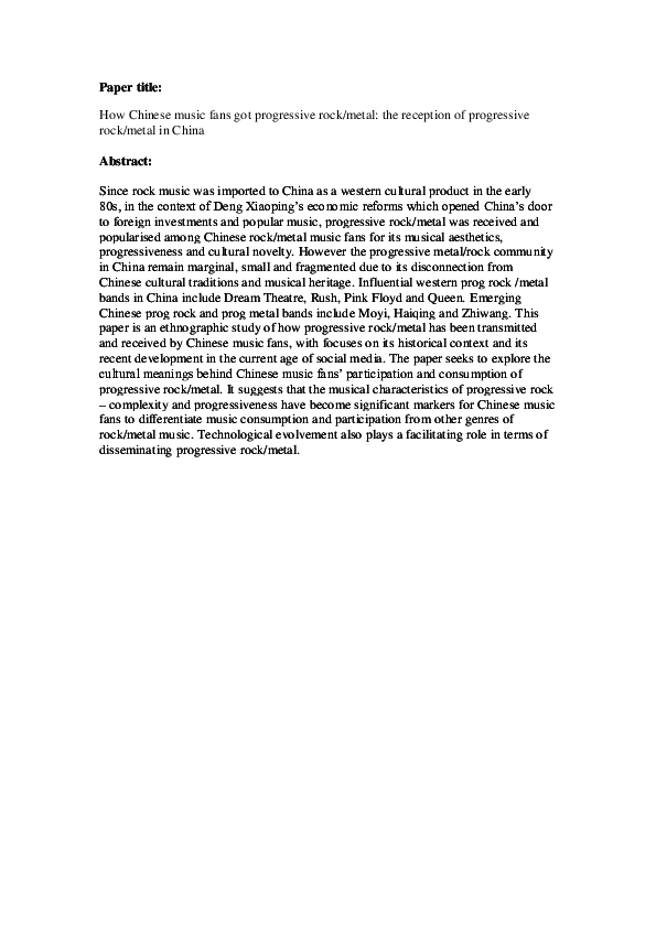 Progressive rock essay image