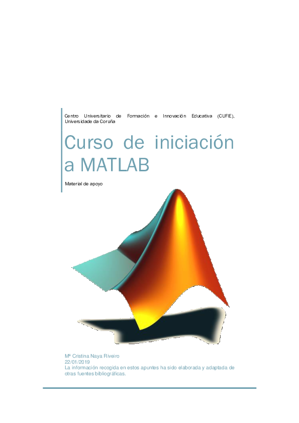 (PDF) Curso de iniciación a MATLAB Curso de iniciación a MATLAB