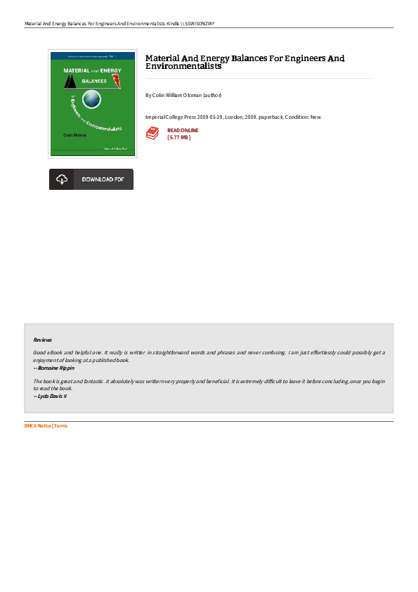 (PDF) Material and energy balances for engineers and e 184816369X