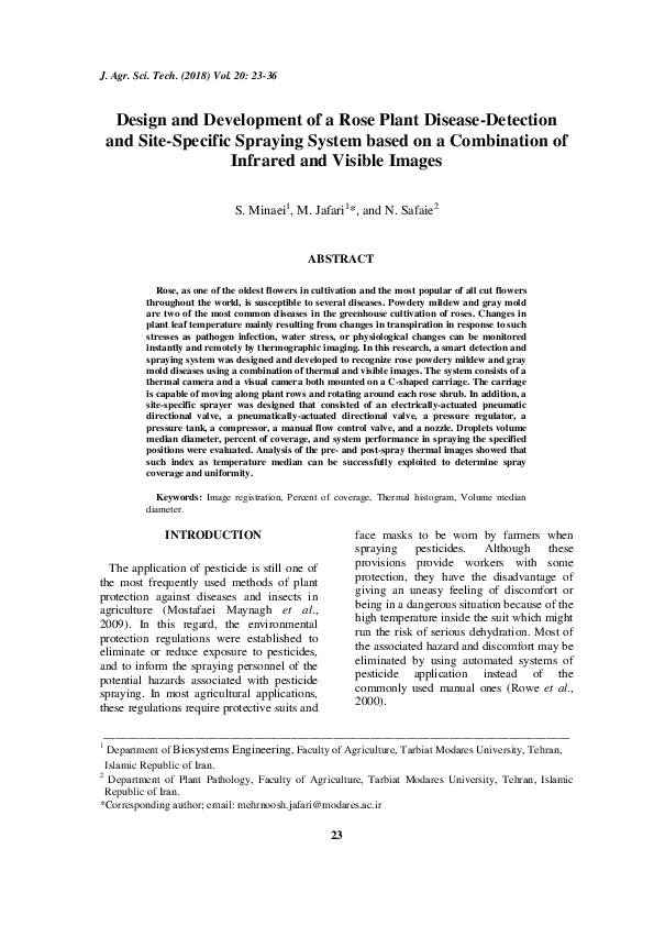 (PDF) Design and Development of a Rose Plant DiseaseDetection and Site
